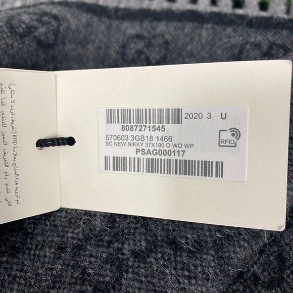 gucci wool alpaca monogram web sc nikky scarf gray psag000117 - Picture 5 of 7